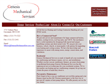 Tablet Screenshot of genesismechanicalservices.com